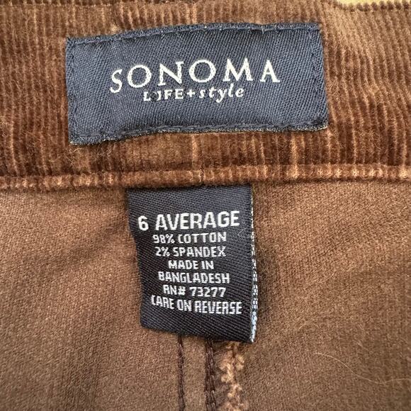 Sonoma Brown Corduroy Wide Leg Trouser Pants Women’s Size 6 - Picture 3 of 9
